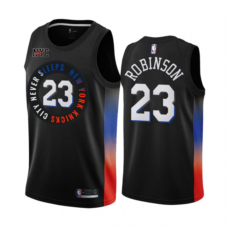Men New York Knicks 23 mitchell robinson black city edition 2020 nba jersey